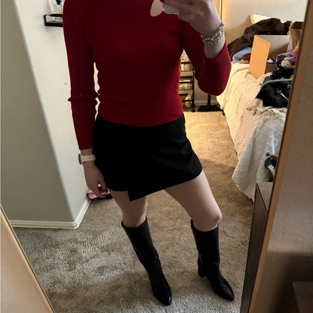 Red Ribbed Sweater